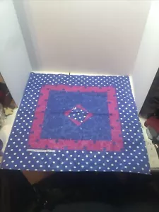 VTG Pink And Blue Polka Dot Fabric - Picture 1 of 3