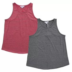 Ladies New Stripe Tank Sleeveless Organic Cotton Vest Tops 260 - Picture 1 of 7