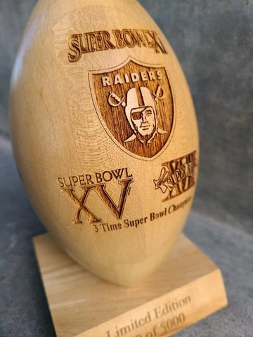 OAKLAND RAIDERS  Super Bowl Champions limited  ed. Football Wood Cover