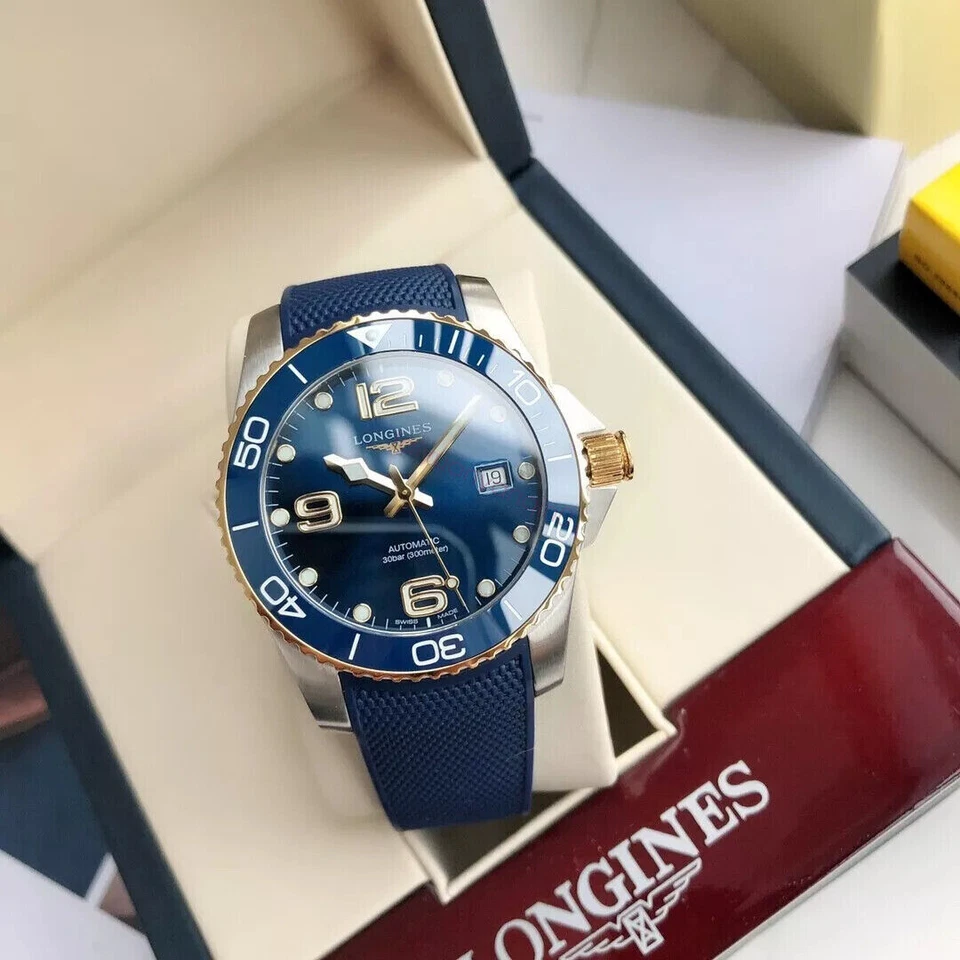 Orologio meccanico automatico Longines Concas Diving serie blu 41mm L3.781.4.56.6 - Immagine 1 di 4