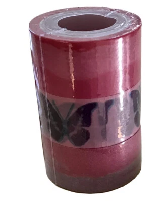 IKEA Käresta Washi Tape 3 Rolls Pink Purple Butterflies 16.40' x 3/4" 5m x 2cm - Image 1 of 3