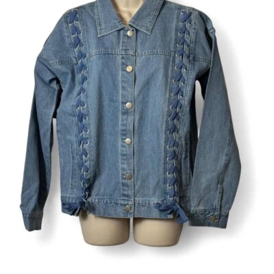 Chaqueta vaquera con cordones lavado claro Foto 1 de 4