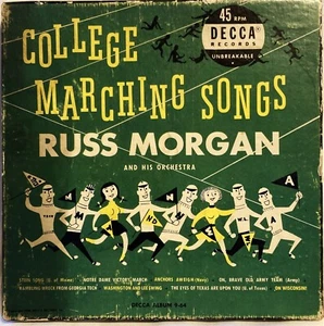College Marching Songs Russ Morgan 4-45RPM records 7" VG+ and better PET RESCUE - Picture 1 of 5