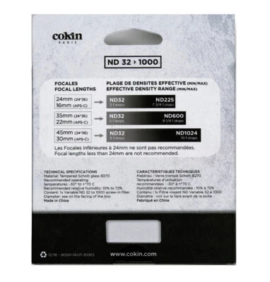 Cokin Nuances Variable Neutral Density 32-1000 5-10 stops Filter 72mm - Image 1 of 4