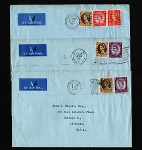OPC X3 1957 GB QEII a EE. UU. Hotel estacionario y perfin ""SB/C"" 37013 - Imagen 1 de 7
