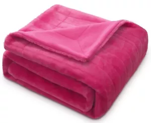 Decke pink 1,8 kg Kuscheldecke 150x200 Tagesdecke schwere Qualität kuschelig Mia - Bild 1 von 3
