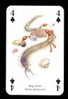 1 x playing card Rag worm 4 of Clubs Q81