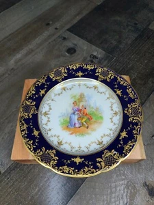 Antique Dresden Courting Couple Cabinet Plate Decorative 56w - Picture 1 of 5