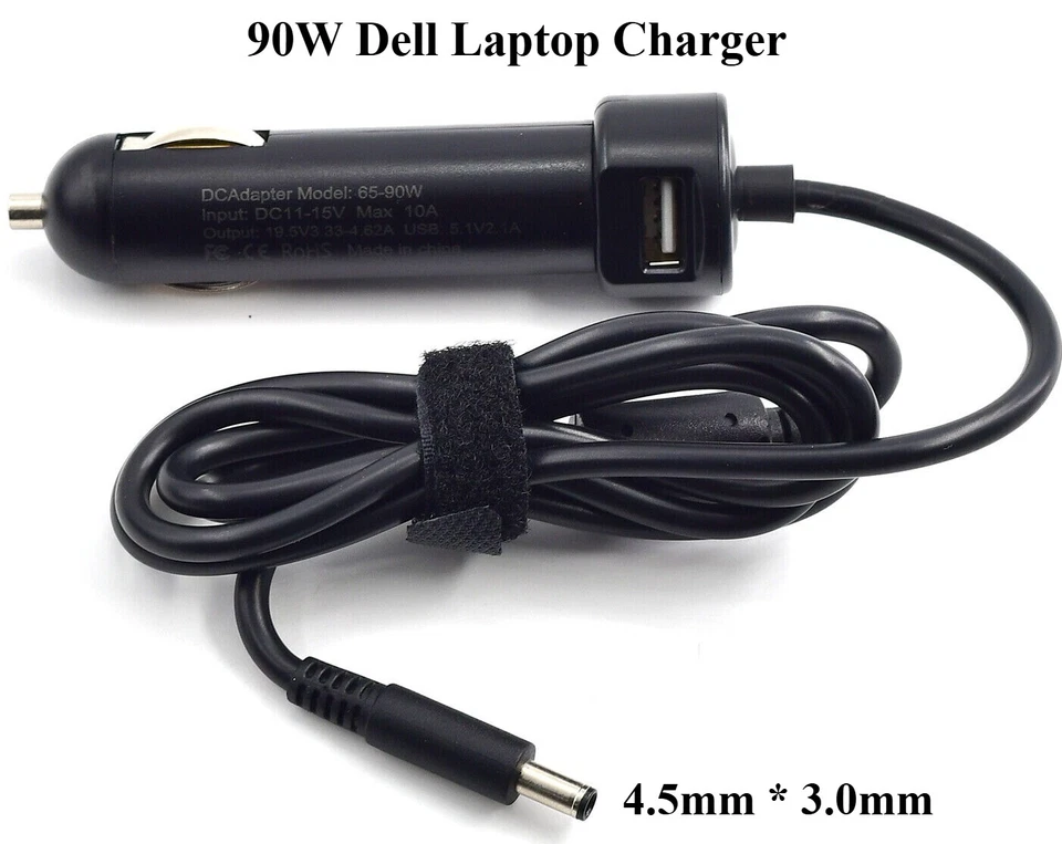 90W Car Charger for Dell Laptop Charger Adapter Inspiron 15 4.5*3.0mm LA45NM140 - Image 1 of 4