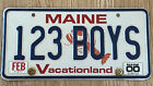 Maine Vanity License Plate 123 BOYS -  Three Boys - Great Baby Shower Gift 