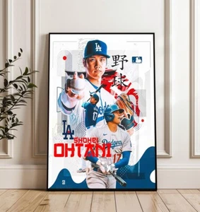 Shohei Ohtani Poster, Dodgers Baseball Print, Japan MLB Star Wall Decor - Picture 1 of 4