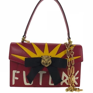 GUCCI 466417 Future Bow Red Leather Bag - Picture 1 of 12