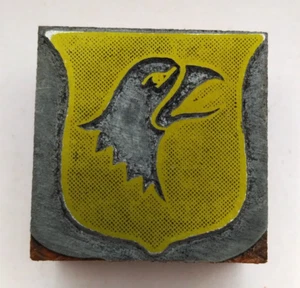 Printing Letterpress Printers Block Bird on Shield - Picture 1 of 2