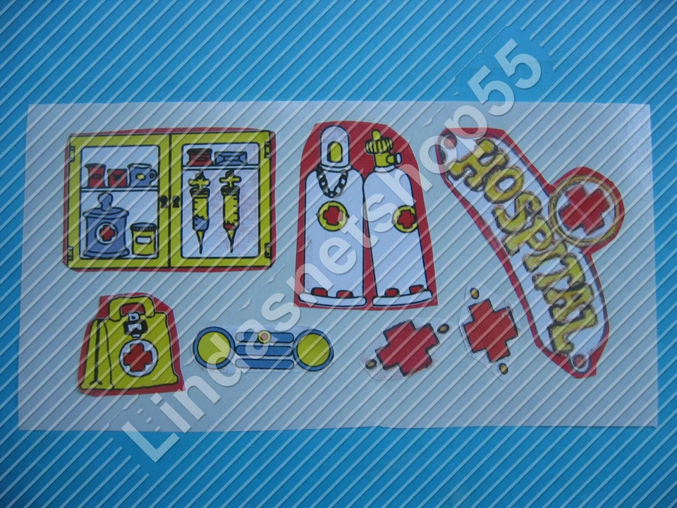 HANDMADE Custom Sticker Aufkleber für Lego Fabuland Set 347 oder 137 Hospital