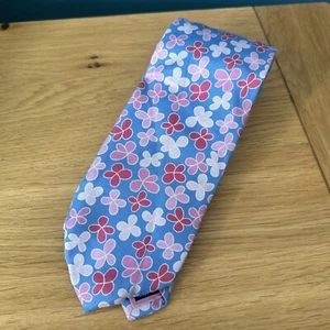 Joseph Turner pure silk tie blue pink abstract design - Picture 1 of 2