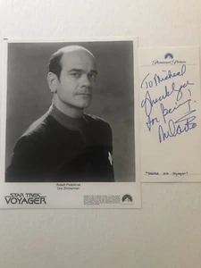STAR TREK Robert Picardo Zettel mit einem 8x10 Foto HANDSIGNIERT - Bild 1 von 1