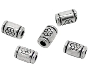 ❤ 100x Antique/Tibetan Silver FLOWER Cylinder Spacer BEADS 5mm Jewellery Making❤ - Picture 1 of 2