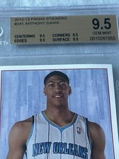 2012-13 Panini NBA STICKERS #241 Anthony Davis ST RC BGS 9.5! LAKERS True Gem