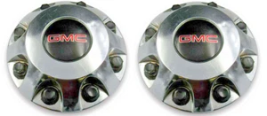 2011-2019 GMC Sierra 3500 1-ton Dually FRONT Wheel Hub Center Caps CHROME PAIR - Picture 1 of 1
