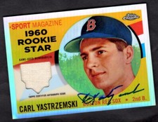 2020 TOPPS CHROME RETRO ROOKIE CHROME RELIC AUTOGRAPHS #ARRCRCY CARL YASTRZEMSKI