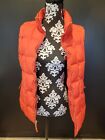 Gap Womens Size L Down Puffer Vest Full Zip Orange Women?S With Pockets And Down
