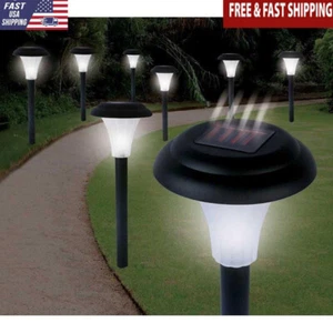Solar Spotlight LED Stake Accent Lights Set 8 Black Outdoor Decor Fixture 1.2V - Picture 1 of 3