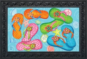 Briarwood Lane Summer Flip Flops Nautical Doormat - Picture 1 of 3