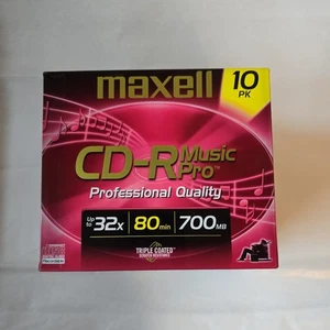 Brandneu Versiegelt Maxell CD-R Music Pro Professionelle Qualität 700 MB 80min 10er-Pack - Bild 1 von 5