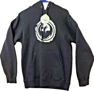 Dragon Graphic Logo Black Long Sleeve Pullover Hoodie Mens Small - Image 1 of 4