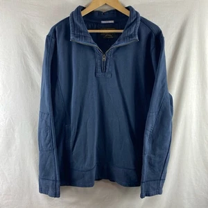 Fat Face Pullover L Large Navy Blue 1/4 Zip Jumper Overhead AA Surplus Pouch - Picture 1 of 8