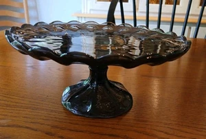 Vintage Anchor Hocking Fairfield Smoke Cake Stand - Picture 1 of 5