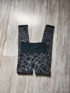 M. Rena Green Gray Abstract Thick Warm Leggings Skinny Womens One Size - Picture 1 of 9