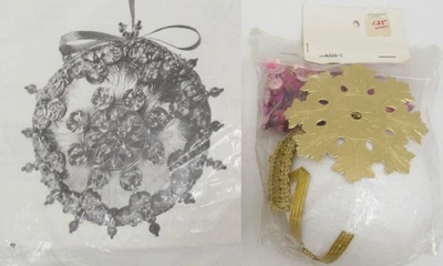 Helen Gallager GOLDEN JEWELLED SATURN Bead Vtg Christmas Ornament Kit No. 3402 - Image 1 of 4