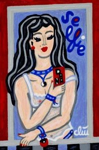 JACQUELINE DITT - Dana's Selfie  A4 DRUCK n.Gemälde - Bild 1 von 3