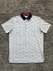 Greyson White Lavender Deer Performance Golf Made In Peru Poloshirt Herren Medium - Bild 1 von 11