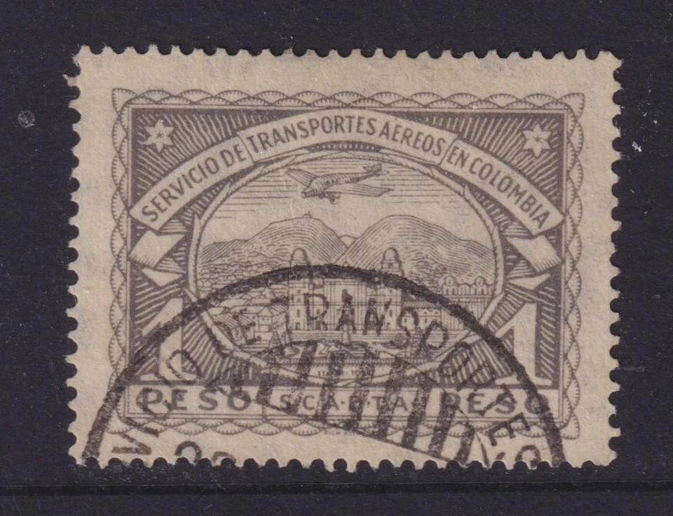 COLOMBIA, SCADTA, 1923 1p. Blackish Grey, used. - Image 1 of 1
