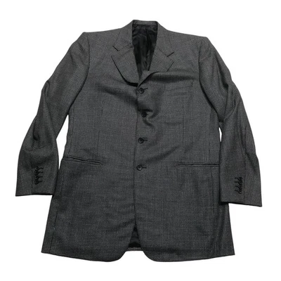 Abrigo deportivo Ermenegildo Zegna lana cachemir para hombre gris pata de gallo tres botones Foto 1 de 4