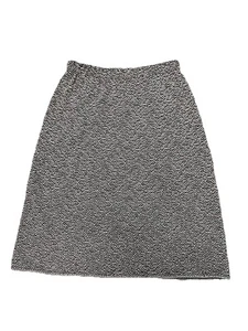 VINTAGE DYLANI BLACK WHITE KNIT A LINE SKIRT WITH ELASTIC WAIST SZ LG - Picture 1 of 5