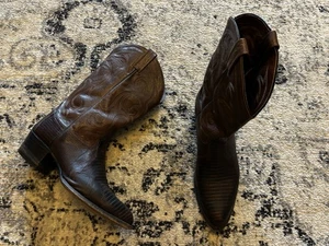 Tony Lama Dark Brown Teju Lizard Mens Size 12 D Leather Cowboy Western Boots - Picture 1 of 22