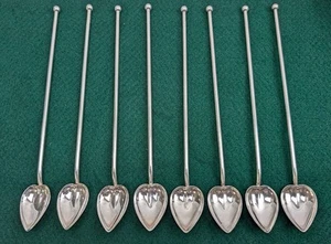 Vintage Sterlingsilber 8er Set Eistee Mint Julep Strohhalme Herzform von WEB - Bild 1 von 3