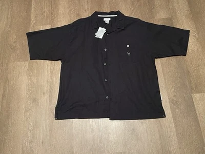 Geoffrey Beene Shirt Mens XL Black Long Sleeve Button Up Sleepwear - Image 1 of 4