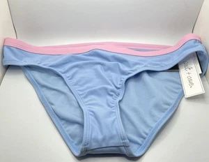 Salt + Cove Juniors' Binding Hipster Bikini Bottoms Color Block Periwinkle L - Picture 1 of 2