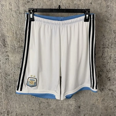 Pantalones Cortos Adidas Argentina Medianos Blancos 2013 Fútbol Hogar Hombre Foto 1 de 4