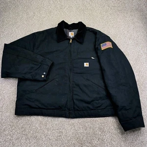Carhartt Detroit Jacket Blanket Lined Mens 3XL J001 BLK Black Union Made In USA - Picture 1 of 15