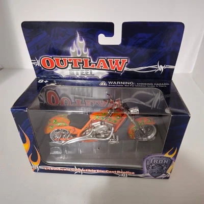 Iron Legends Outlaw Steel Orange Custom Motorcycle 1/18th Die Cast Item #99210 - Image 1 of 4