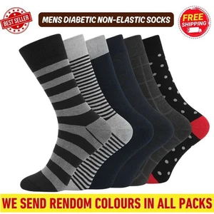 Mens Diabetic Non-Elastic Comfort Soft Grip Top Comfort Feet Socks Size UK 6-11 - Picture 1 of 5