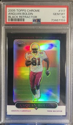 2005 Topps Chrome #117 ANQUAN BOLDIN Black Refractor /100 PSA 10 POP 2 - RARE! - Image 1 of 3