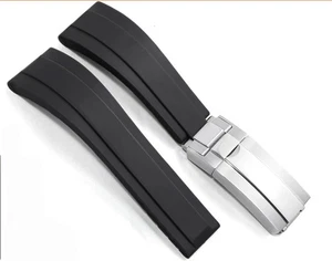 Rubber Watchband For Rolex, 20mmSUBMARINER GHOST DATEJUST OYSTERPERTUAL DAYTONA - Picture 1 of 9