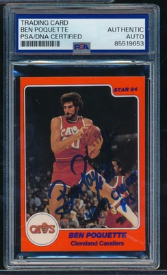 1983-84 Star #237 Ben Poquette SP  signed auto autograph PSA/DNA w/ insc - Image 1 of 2