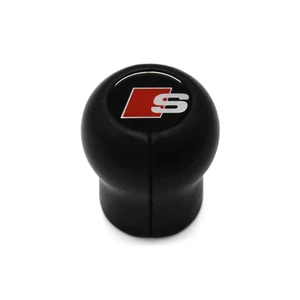 AUDI SPORT LEATHER GEAR SHIFT KNOB B2 B3 S2 B4 S4 B5 80 FOX 90 100 200 8L A3 S3 - Picture 1 of 6